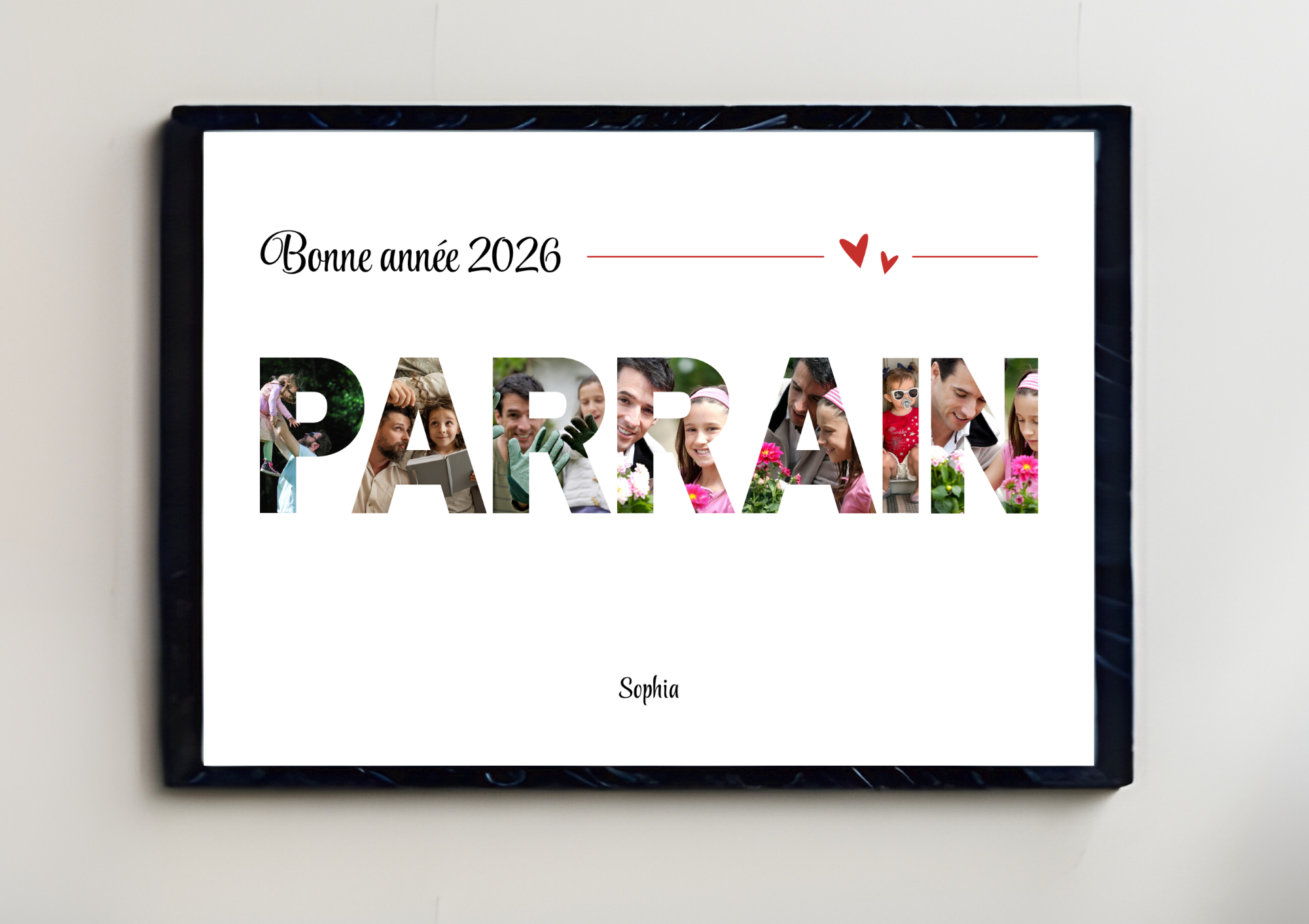 Affiche personnalisée "Bonne année 2026 Parrain"