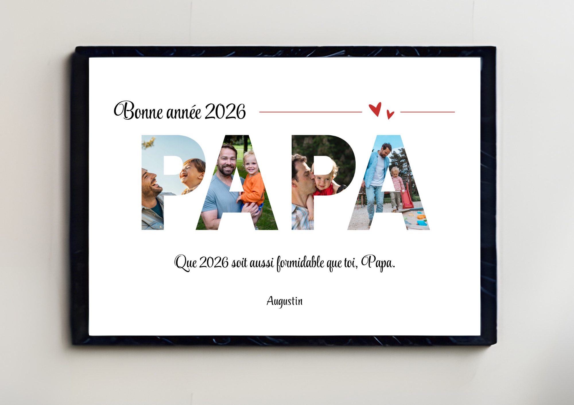Affiche personnalisée "Bonne année 2026 Papa" - Formidable