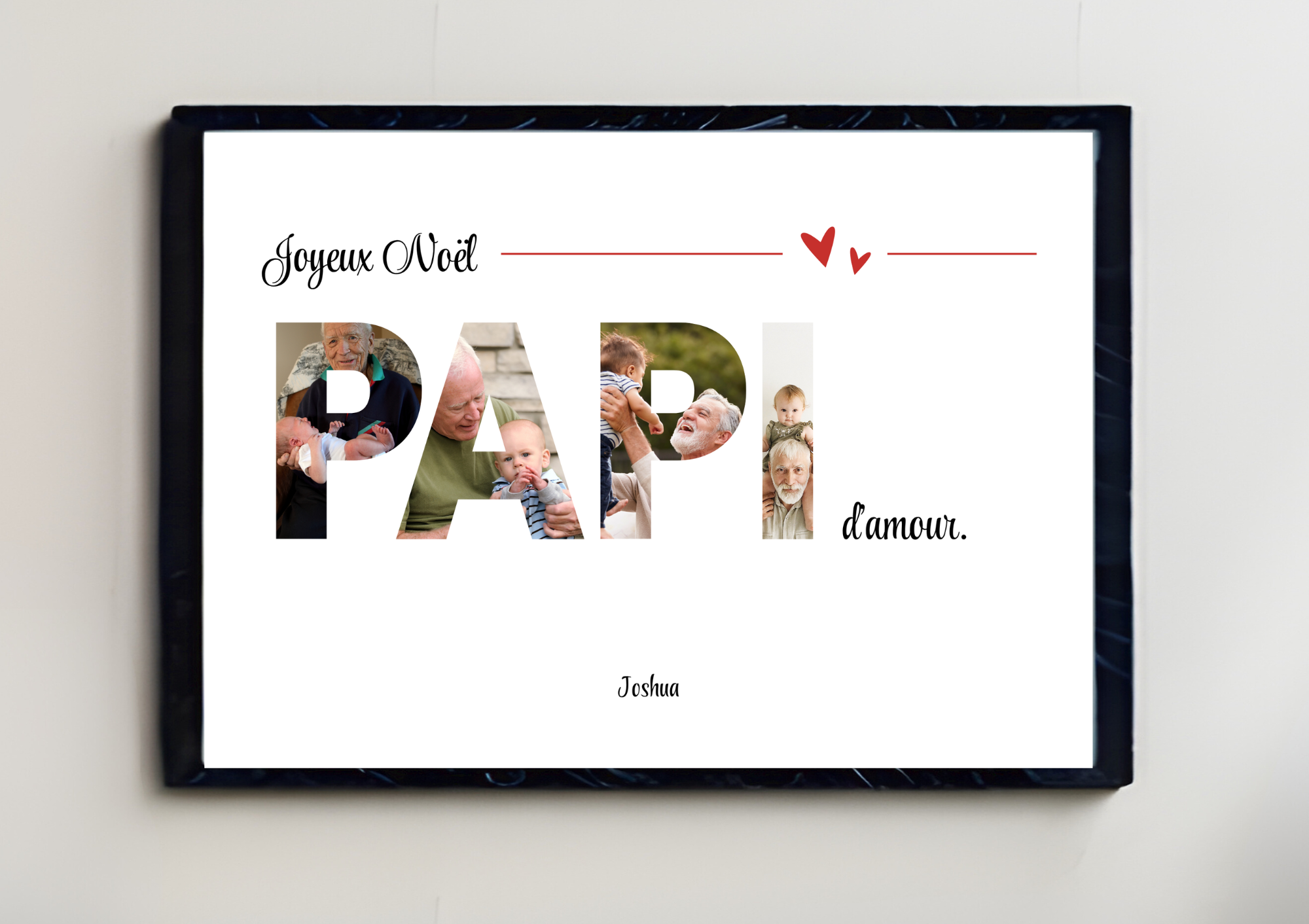 Affiche personnalisée "Joyeux Noël Papi"