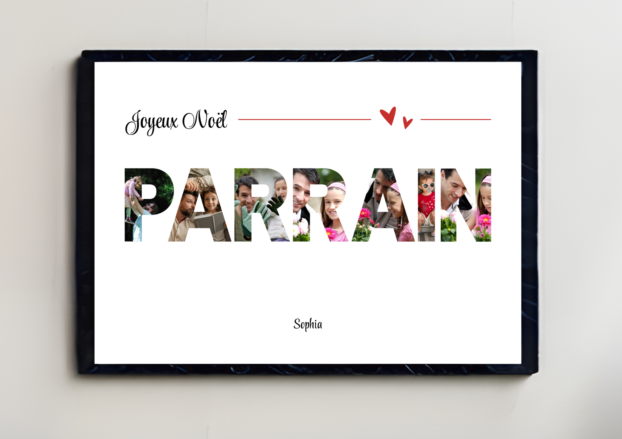 Affiche personnalisée "Joyeux Noël Parrain"