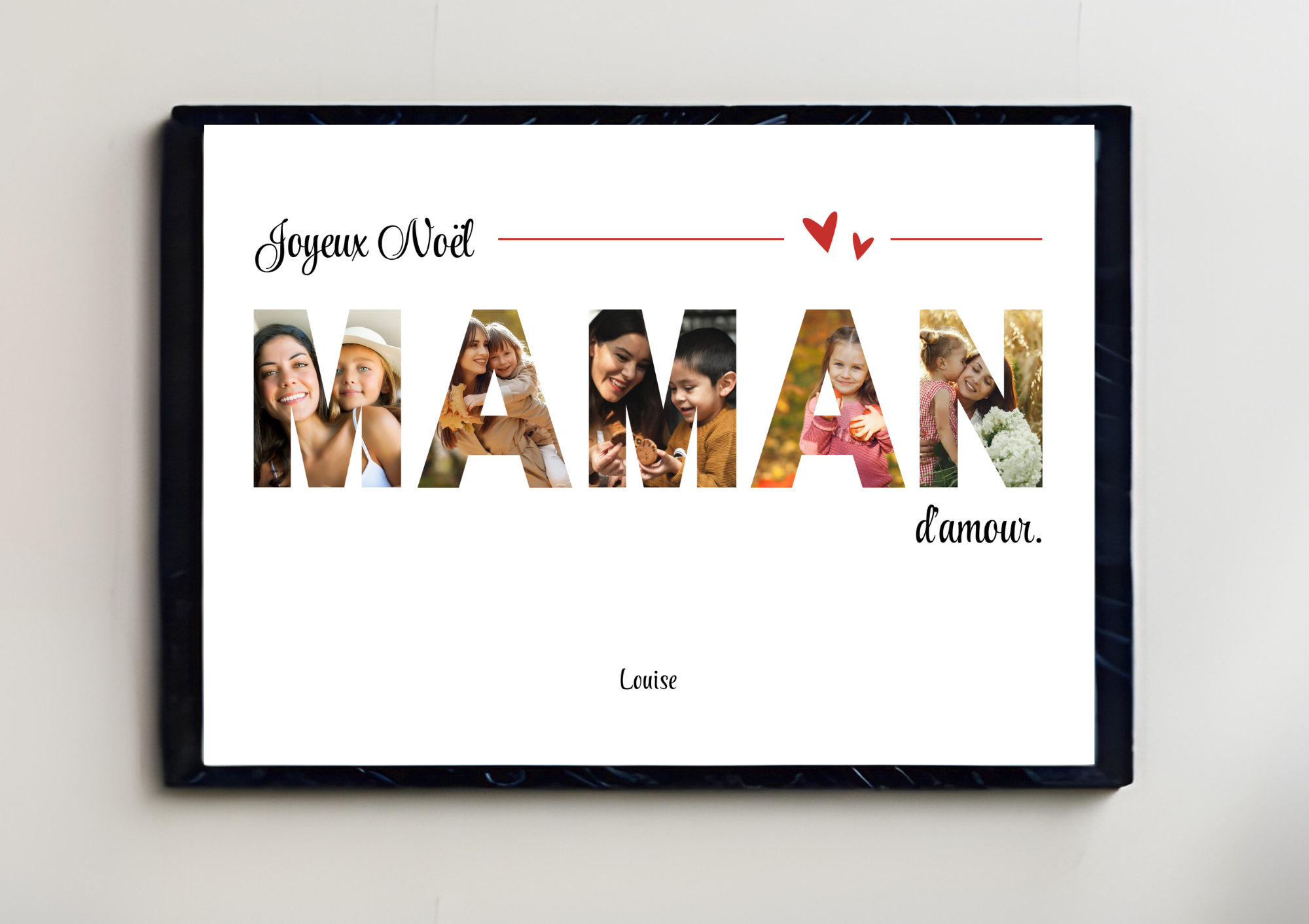 Affiche personnalisée "Joyeux Noël Maman"